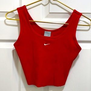 Red Vintage Nike Ribbed Crop Top size Small